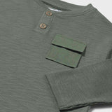 Mayoral Baby Boy Thermal Henley w/ Pocket ~ Fir
