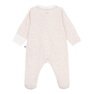 Petit Bateau Front Zip Floral Print Footie w/ Collar ~ Multi