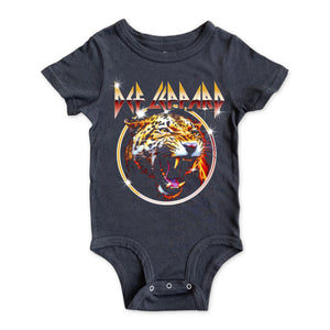Rowdy Sprout Def Leppard Roar s/s Onesie ~ Washed Black