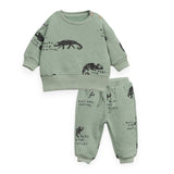 Play Up Baby Printed Fleece Sweatshirt & Sweatpants Set ~ Iguanas/Sage