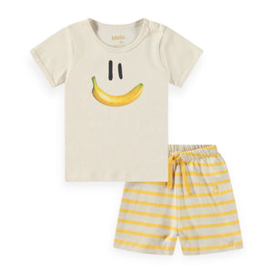 Molo Baby Easy Tee & Skie Shorts Set ~ Babynanas Smile/Mimosa Stripe