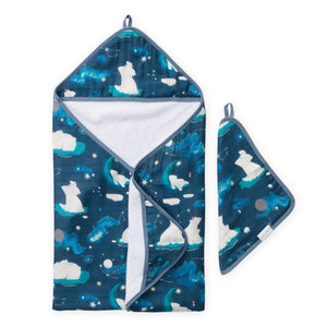 Loulou Lollipop Hooded Towel Set ~ Stargazing Bear