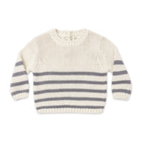 Quincy Mae Rex Knit Sweater ~ Slate Stripe