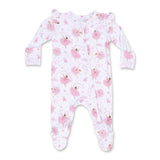 Angel Dear 2 Way Zipper Frill Sleeve Footie ~ Ribbon Ballerinas