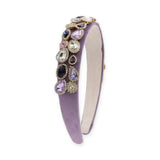 Bari Lynn Multi Jeweled Velvet Headband