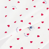 Petit Bateau Crossover Snap Heart Print ~ White/Red