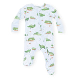 Angel Dear 2 Way Zipper Footie ~ Alligators Blue