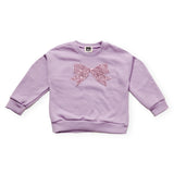 Petite Hailey Nyla Sequin Bow Sweatshirt & Star Patch Leggings Set ~ Purple