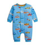 Magnetic Me French Terry Romper ~ Blue Cars