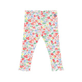 Petit Bateau Baby Top w/ Floral Print Collar & Leggings Set ~ Cream/Multi