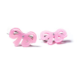 Lilies & Roses Fancy Double Bow Hair Clips ~ Satin Pink