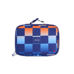 State Bags Rodgers Lunch Bag ~ Blue/Orange Gradient Checkerboard