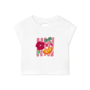 Mayoral Baby Girl 3D Fruit Top & Two Leggings 3pc Set ~ Hibiscus