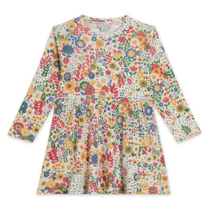 Stella McCartney Girls Flowers Print l/s Jersey Dress ~ White Multi