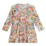 Stella McCartney Girls Flowers Print l/s Jersey Dress ~ White Multi