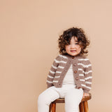 The Blueberry Hill Knit Stripe Cardigan ~ Tan