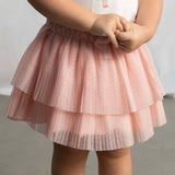 Mayoral Baby Girl Cherie T-shirt & Pleated Tulle Skirt Set ~ Peony/Blossom