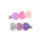 Lilies & Roses Pink & Purple Hearts Clips