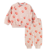 Molo Baby Disc Sweatshirt & Simeon Sweatpants Set ~ Airbrush Hearts
