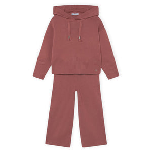 Mayoral Girls Knit Hoodie & Pants Set 7-12 ~ Pinkish