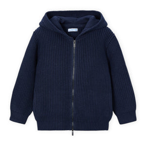 Mayoral Boys Knit Zip Hoodie ~ Blue