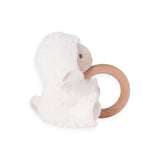 Elegant Baby Plush Lamb Wooden Ring Rattle