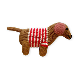 Estella Knit Baby Rattle ~ Red Dog