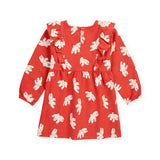 Bobo Choses Baby Freedom Bird Printed Ruffle Dress ~ Red