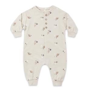 Quincy Mae Relaxed Fleece Romper ~ Space/Parchment
