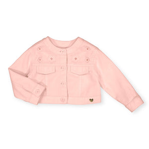 Mayoral Baby Girl Twill Jacket w/ Flower Detail ~ Cake