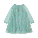 Stella McCartney Baby Girl Embroidered Hearts l/s Tulle Dress ~ Sage