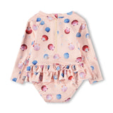 Molo Baby Narice l/s Swimsuit w/ Ruffle ~ Pink Shell