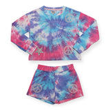 MIA New York Tie Dye Sweatshirt & Shorts Set 7-12 ~ Blue