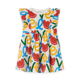Stella McCartney Baby Girl Love Print Jersey Dress w/ Frill ~ White Multi