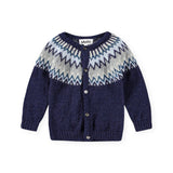 Molo Baby Bay Fair Isle Knit Cardigan & Signy Knit Pants Set ~ Blues