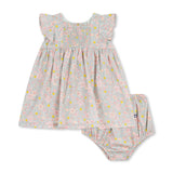 Petit Bateau Baby Floral Print s/s Dress w/ Bloomers ~ Multi