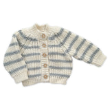 The Blueberry Hill Knit Stripe Cardigan ~ Bowie Grey