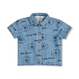 Bobo Choses Baby Pickles The Dog Denim Shirt & Pants Set ~ Prussian Blue
