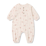 Quincy Mae Swans Henley Bubble Romper ~ Petal