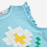 Bobo Choses Girls Pixel Daisy Ruffled Top & Shorts Set ~ Light Blue