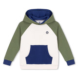 Petit Bateau Boys Color Block Hoodie & Joggers Set ~ Olive Green Multi