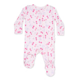 Angel Dear 2 Way Zipper Ruffle Back Footie ~ Sweet Bow Cherries