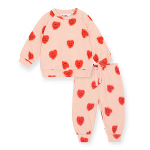 Molo Baby Disc Sweatshirt & Simeon Sweatpants Set ~ Red Hearts