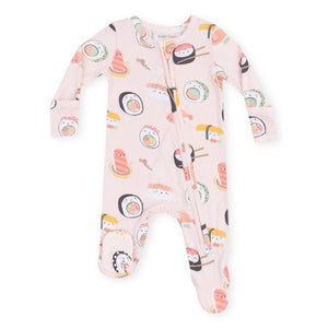 Angel Dear 2 Way Zipper Footie ~ Sushi Pink