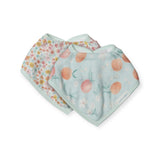 Loulou Lollipop Muslin Bandana Bib Set ~ Peaches