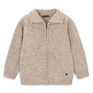 Mayoral Boys Knit Zip Sweater ~ Tweed