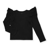MIA New York Flutter Sleeve Sweater 7-12 ~ Black