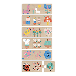 Vilac Suzy Ultman Mommy-Baby Wooden Puzzle Trios Set of 6