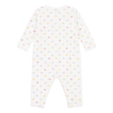 Petit Bateau Velour Multi Heart Print Romper ~ White Multi