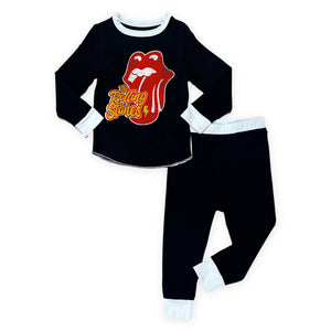 Rowdy Sprout Rolling Stones l/s Pj Set ~ Black/White